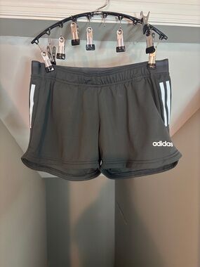 adidas Women's Black Athletic Shorts with White Side Stripes